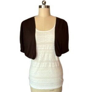 NWT Loft Brown Cropped Cardigan Shrug Sweater
